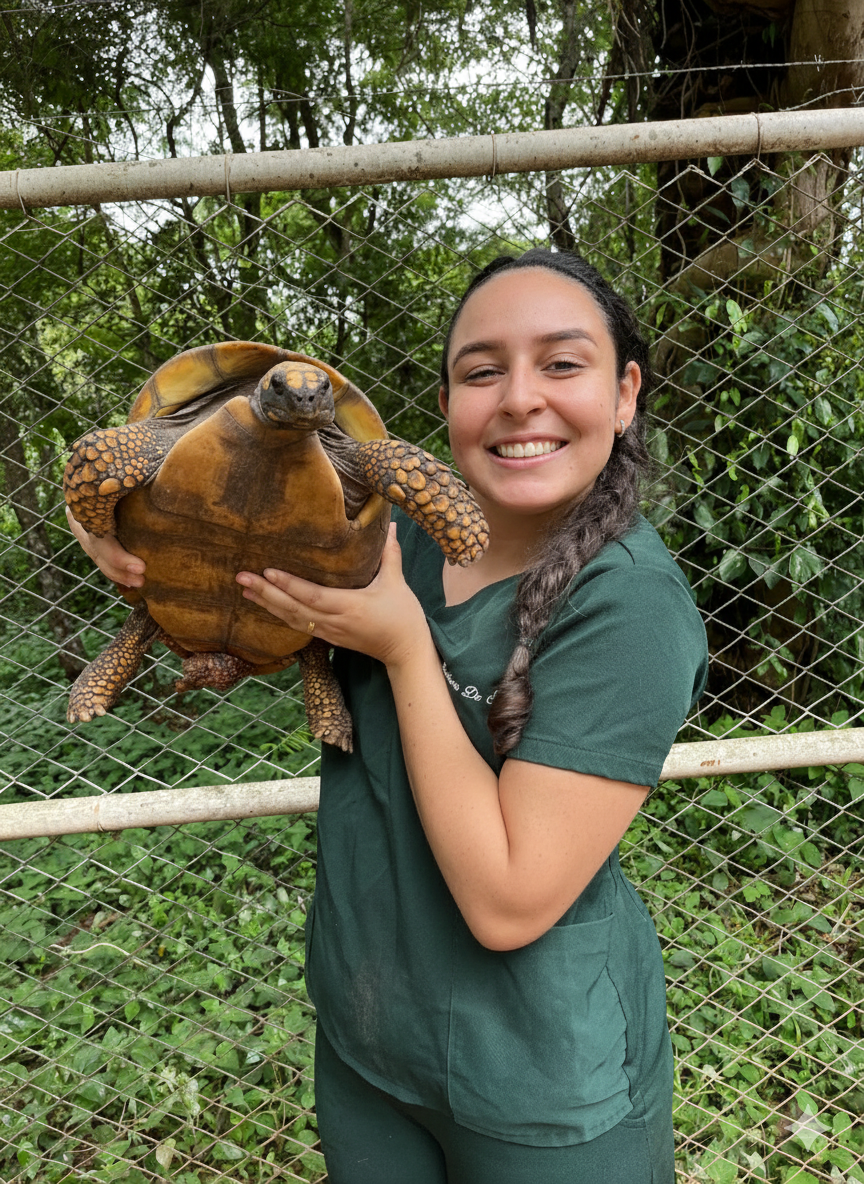 Jabuti atendido pela veterinária